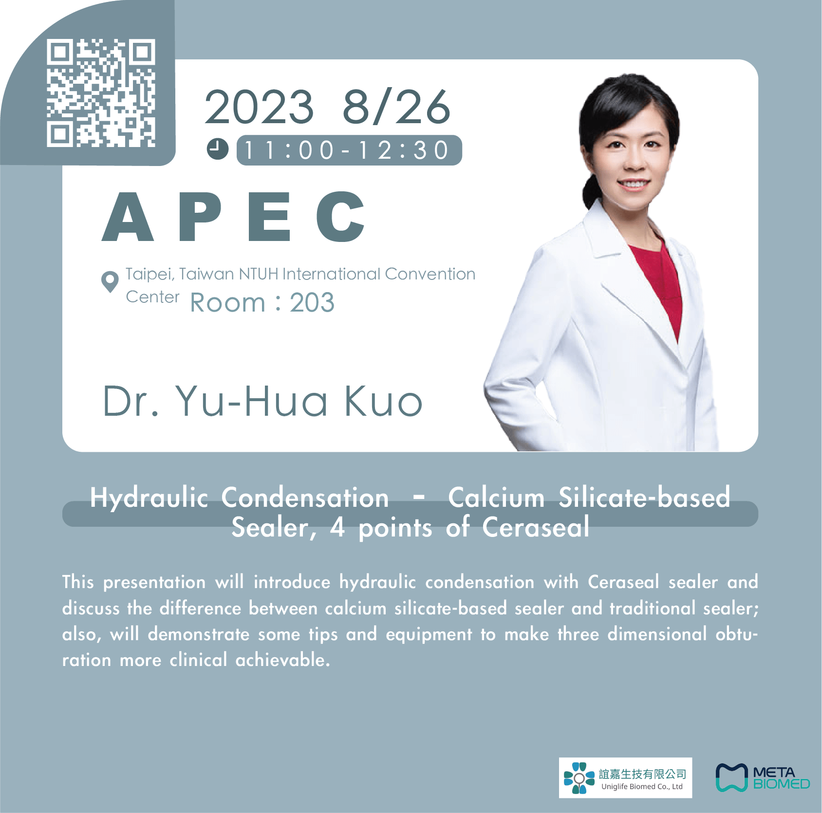 [APEC] Hydraulic Condensation – Calcium Silicate-based Sealer, 4 points of Ceraseal - Dr. Yu-Hua Kuo