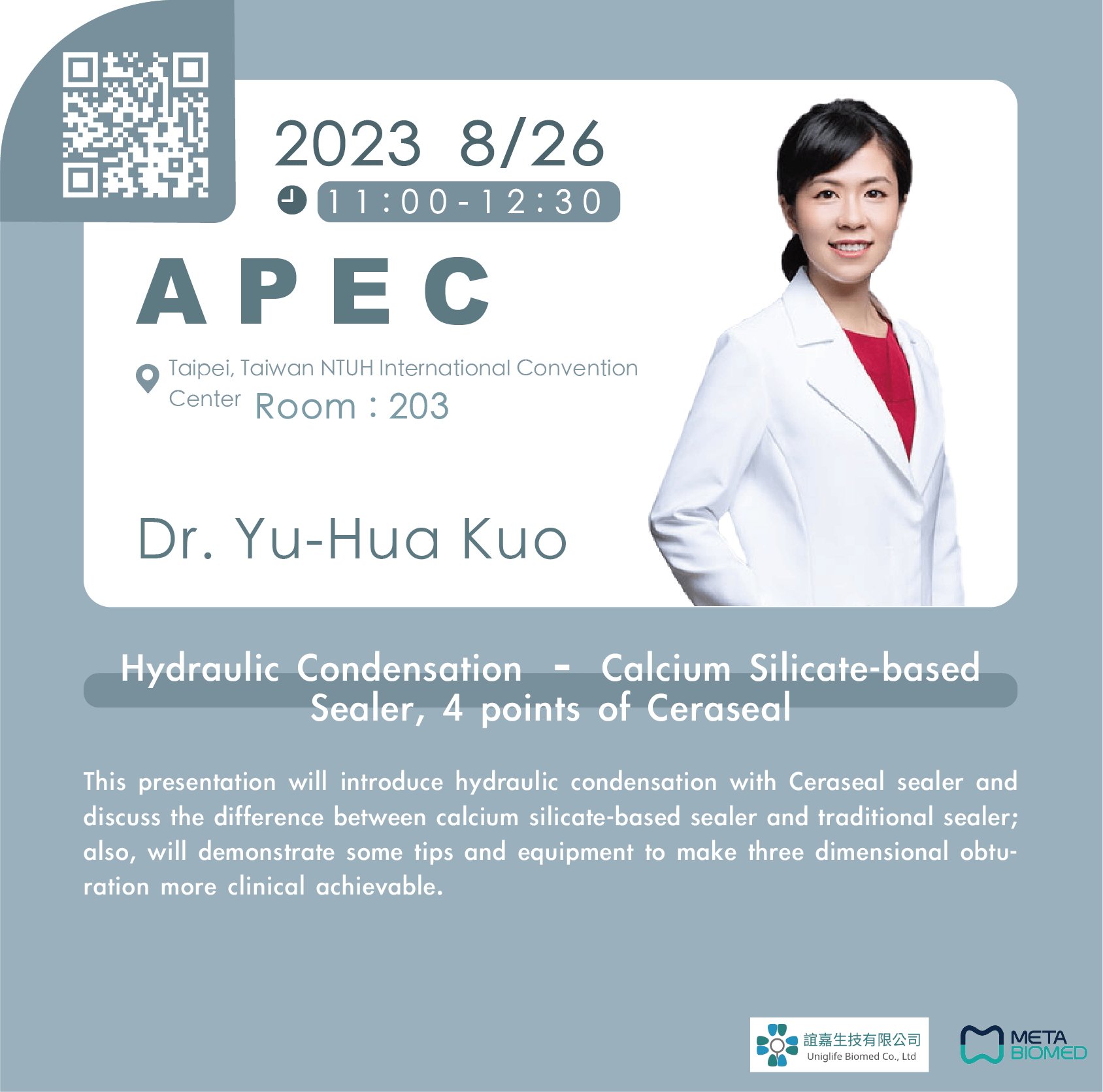 Hydraulic Condensation – Calcium Silicate-based Sealer, 4 points of Ceraseal - Dr. Yu-Hua Kuo